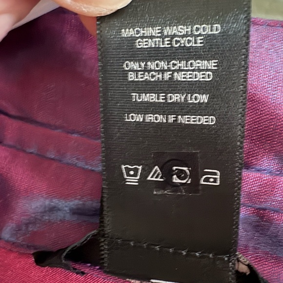 Ali Miles Shimmering Purple Button Down Shirt 3X - Picture 16 of 16